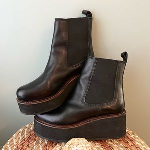 Diba True She Nah- Thick Sole Wedge Combat Boots